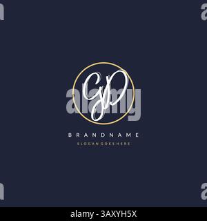 Initial letter GD logo monogram feminine style with circle line design ideas vector graphic Stock Vector