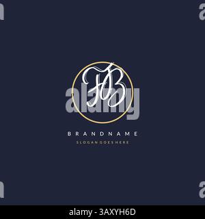 Initial letter FB logo monogram feminine style with circle line design ideas vector graphic Stock Vector