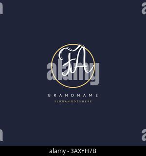 Initial letter FA logo monogram feminine style with circle line design ideas vector graphic Stock Vector