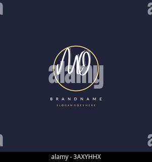 Initial letter MO logo monogram feminine style with circle line design ideas vector graphic Stock Vector