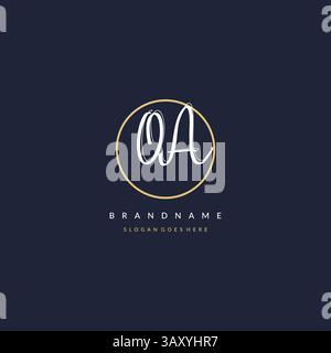 Initial letter OA logo monogram feminine style with circle line design ideas vector graphic Stock Vector