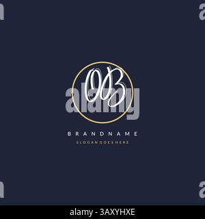 Initial letter OB logo monogram feminine style with circle line design ideas vector graphic Stock Vector