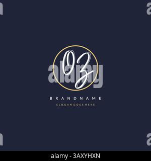 Initial letter OZ logo monogram feminine style with circle line design ideas vector graphic Stock Vector