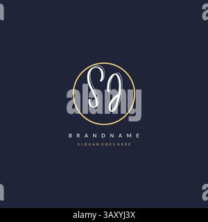 Initial letter SI logo monogram feminine style with circle line design ideas vector graphic Stock Vector
