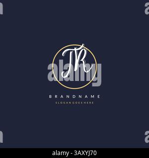 Initial letter TR logo monogram feminine style with circle line design ideas vector graphic Stock Vector