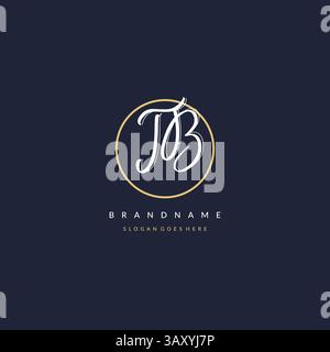Initial letter TB logo monogram feminine style with circle line design ideas vector graphic Stock Vector