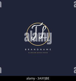Initial letter TL logo monogram feminine style with circle line design ideas vector graphic Stock Vector