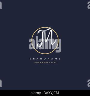 Initial letter TN logo monogram feminine style with circle line design ideas vector graphic Stock Vector