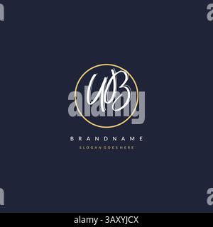 Initial letter UB logo monogram feminine style with circle line design ideas vector graphic Stock Vector
