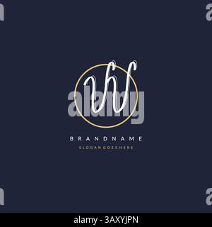 Initial letter VV logo monogram feminine style with circle line design ideas vector graphic Stock Vector