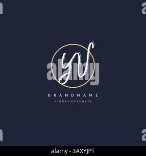 Initial letter YV logo monogram feminine style with circle line design ideas vector graphic Stock Vector