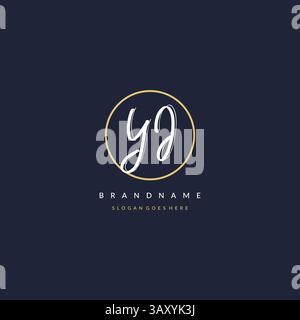Initial letter YI logo monogram feminine style with circle line design ideas vector graphic Stock Vector
