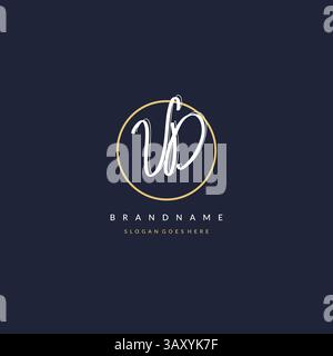 Initial letter VD logo monogram feminine style with circle line design ideas vector graphic Stock Vector
