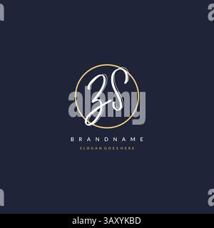 Initial letter ZS logo monogram feminine style with circle line design ideas vector graphic Stock Vector