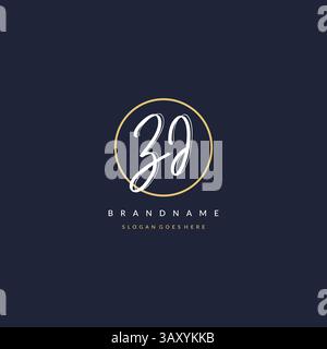 Initial letter ZI logo monogram feminine style with circle line design ideas vector graphic Stock Vector