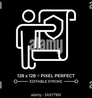 Freedom from state and interference in rights pixel perfect white line icon Stock Vector
