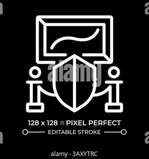 Right to participate in cultural life of community pixel perfect white line icon Stock Vector