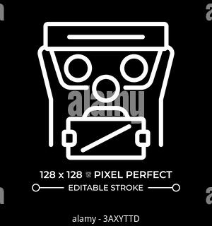 Community duties essential to free development pixel perfect white line icon Stock Vector