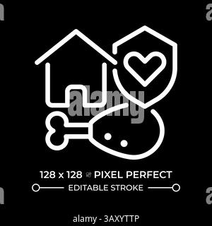 Right to adequate living standard pixel perfect white line icon Stock Vector