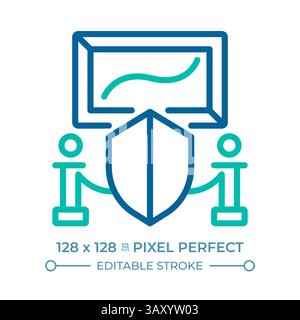Right to participate in cultural life pixel perfect two color line icon Stock Vector