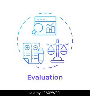 Evaluation blue gradient concept icon Stock Vector