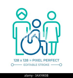 Freedom from discrimination pixel perfect two color line icon Stock Vector