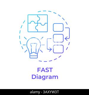 FAST diagram blue gradient concept icon Stock Vector