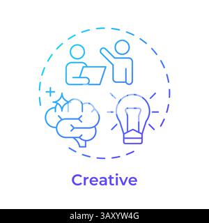 Creative blue gradient concept icon Stock Vector
