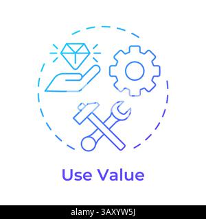 Use value blue gradient concept icon Stock Vector