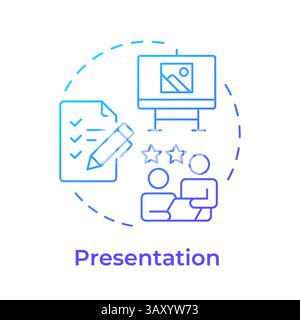 Presentation blue gradient concept icon Stock Vector