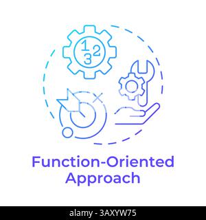 Function oriented approach blue gradient concept icon Stock Vector