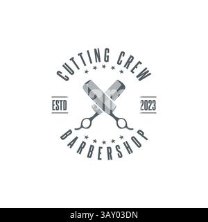 Barber logo, barber shop and business logo design in vector template Stock Vector