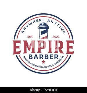 Barber logo, barber shop and business logo design in vector template Stock Vector