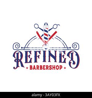 Barber logo, barber shop and business logo design in vector template Stock Vector