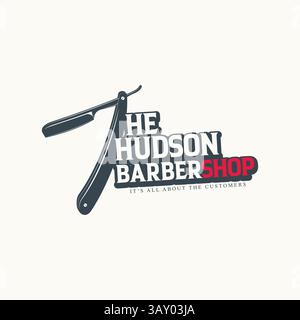 Barber logo, barber shop and business logo design in vector template Stock Vector
