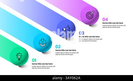 Infographic template with icons and 4 options or steps. Can be used for workflow layout, diagram, banner, webdesign. Vector illustration Stock Vector