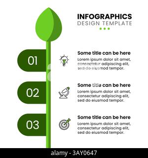 Infographic template with icons and 3 options or steps. Plant. Can be used for workflow layout, diagram, banner, webdesign. Vector illustration Stock Vector