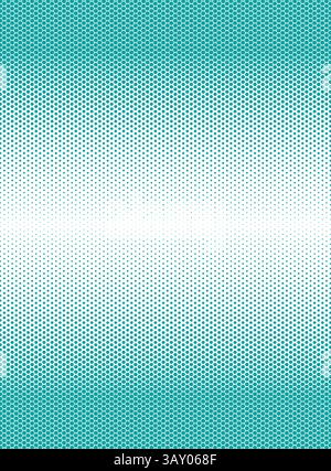 Turquoise hexagon dotted pattern background on white background. Hexagon dotted halftone gradient texture pattern. Vanishing polka dot background. Rep Stock Vector