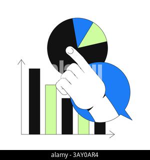 Interactive data analytics 2D onboarding ui illustration Stock Vector