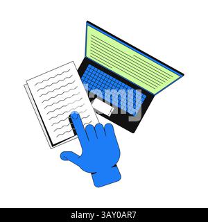 Study data 2D onboarding ui illustration Stock Vector
