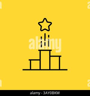 thin line winner podium like challenge Stock Vector