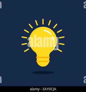 quick tip icon with yellow light bulb Stock Vector