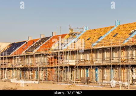 Construction of new contemporary family homes in The Netherlands Stock Photo