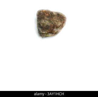 A rough, unpolished stone with a mix of earthy hues and textures sits against a stark background, highlighting its natural beauty and unique characteristics., European, Rock Specimen, Barite, 1 3/4 x1 1/2 x 1 in., Classic art with a modern twist reimagined by Artotop Stock Photo