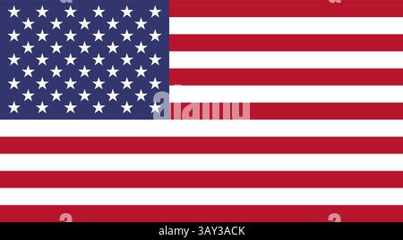 American flag USA design. united states flag. Rendered USA flag. the USA national flag Stock Vector