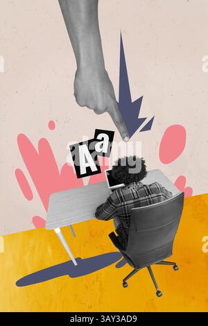 Sketch contemporary photo collage of man surf laptop manager business director occupation freelancer job aaa workload Stock Photo