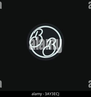 Initials BB logo monogram with simple circle line design inspiration vector graphic Stock Vector
