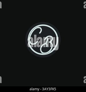 Initials CB logo monogram with simple circle line design inspiration vector graphic Stock Vector