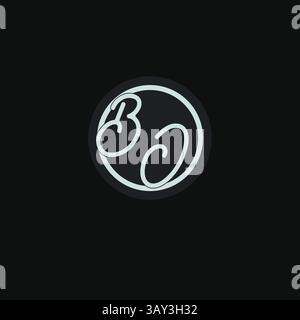 Initials BO logo monogram with simple circle line design inspiration vector graphic Stock Vector