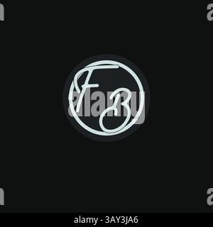 Initials FB logo monogram with simple circle line design inspiration vector graphic Stock Vector